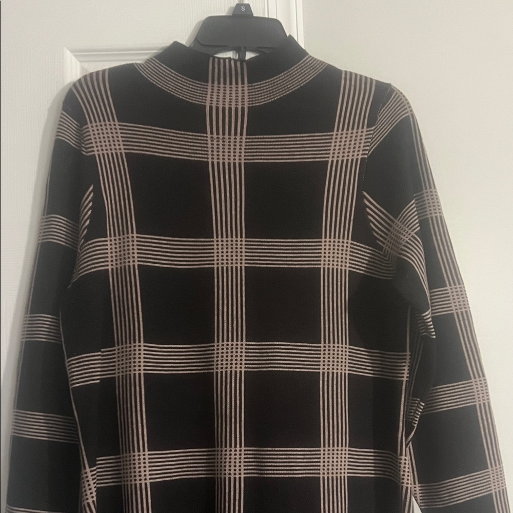 Black and Tan Plaid Long dress